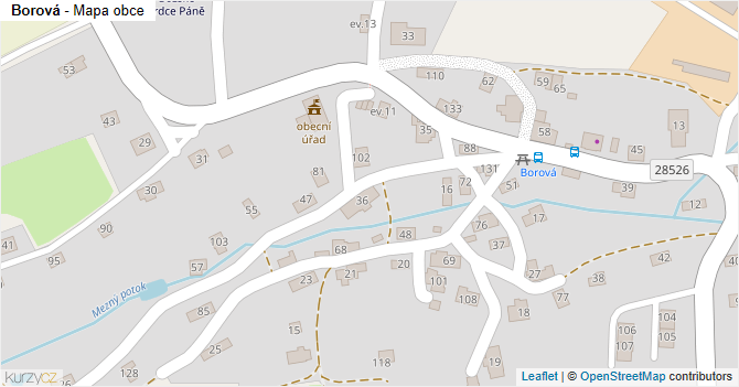 Borová - mapa obce