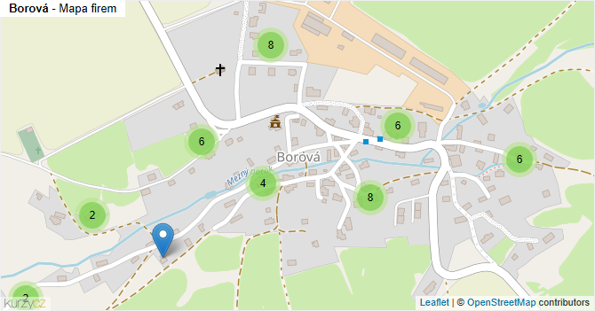 Borová - mapa firem