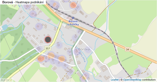 Borová - mapa podnikání