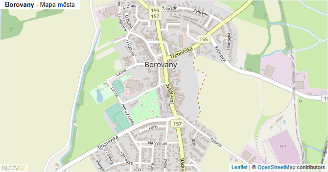 Borovany - mapa města