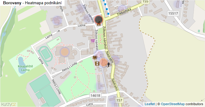 Borovany - mapa podnikání