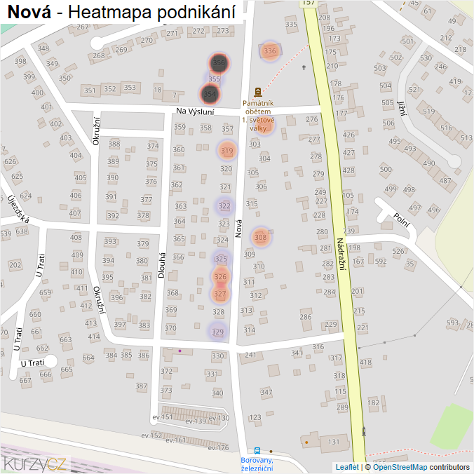 Mapa Nová - Firmy v ulici.