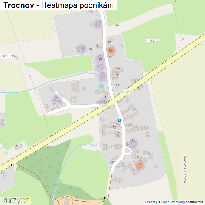 Mapa Trocnov - Firmy v části obce.