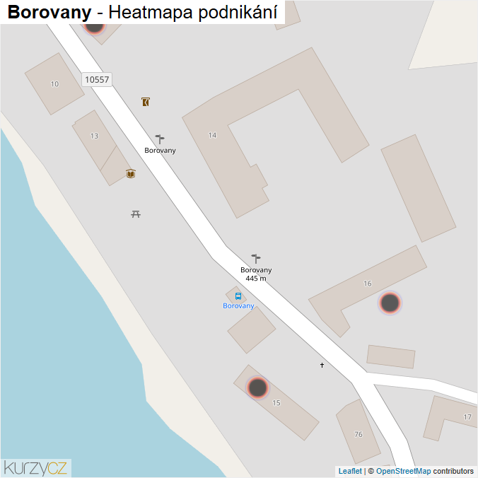 Mapa Borovany - Firmy v obci.