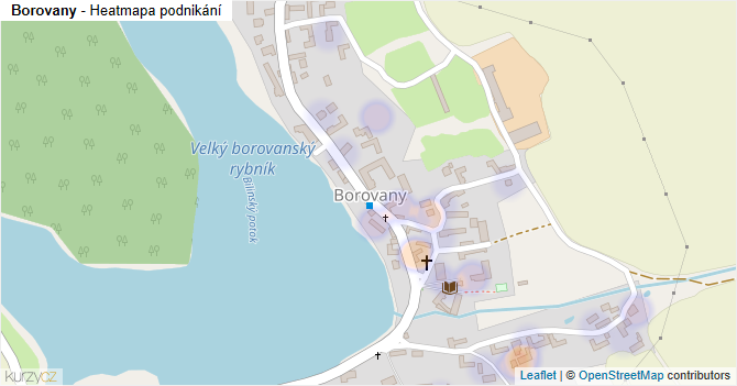 Borovany - mapa podnikání