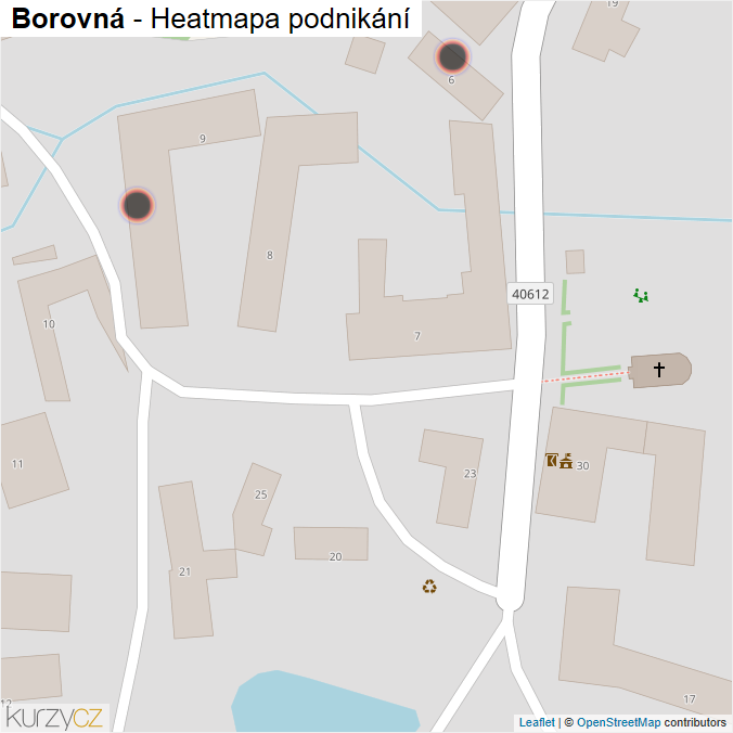 Mapa Borovná - Firmy v obci.