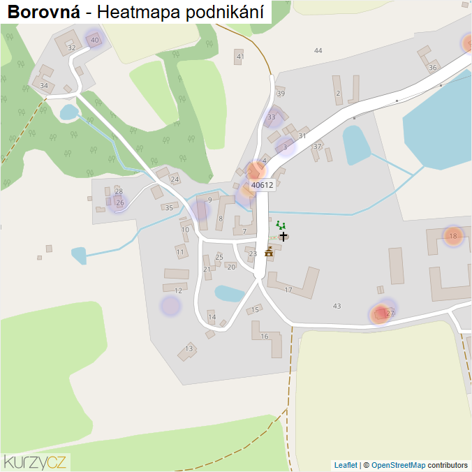 Mapa Borovná - Firmy v části obce.