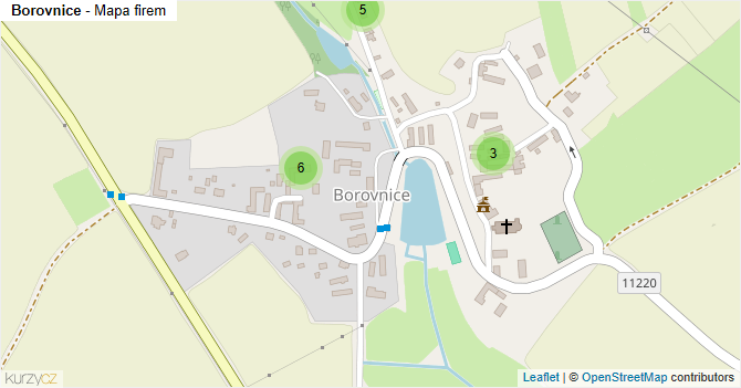 Borovnice - mapa firem