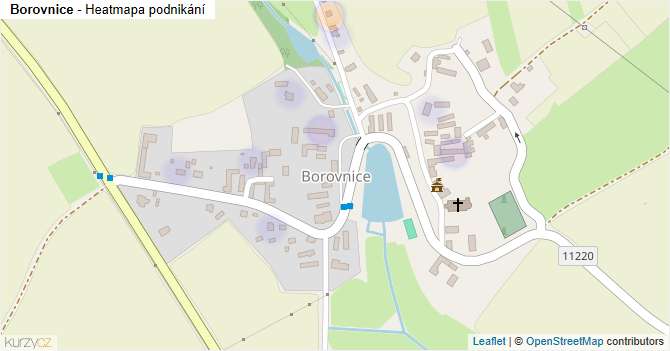 Borovnice - mapa podnikání