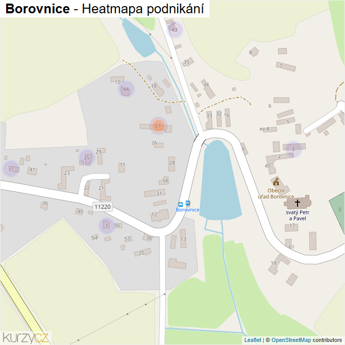 Mapa Borovnice - Firmy v části obce.