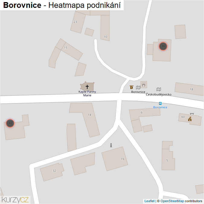 Mapa Borovnice - Firmy v obci.