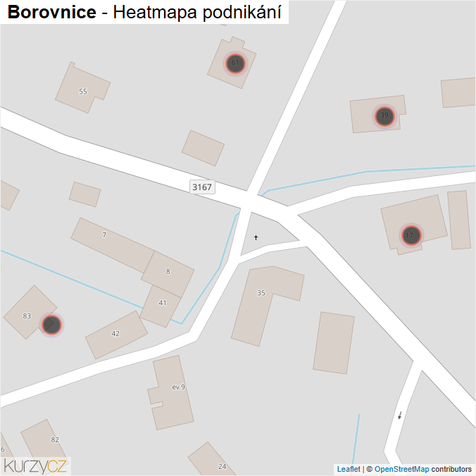 Mapa Borovnice - Firmy v obci.