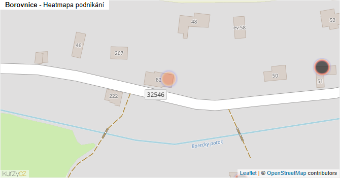 Borovnice - mapa podnikání