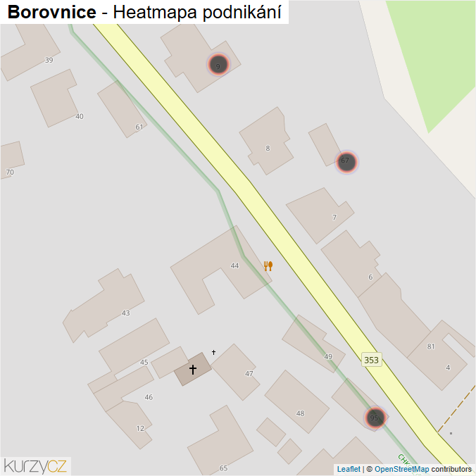 Mapa Borovnice - Firmy v obci.