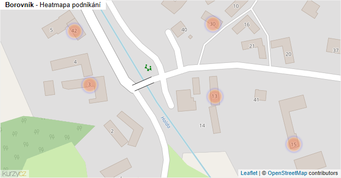 Borovník - mapa podnikání