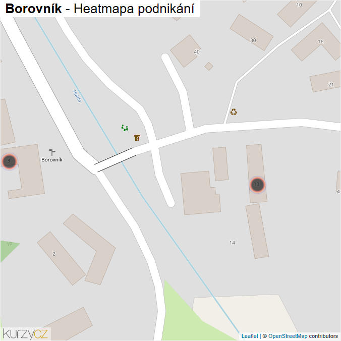 Mapa Borovník - Firmy v obci.