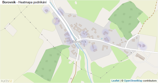 Borovník - mapa podnikání