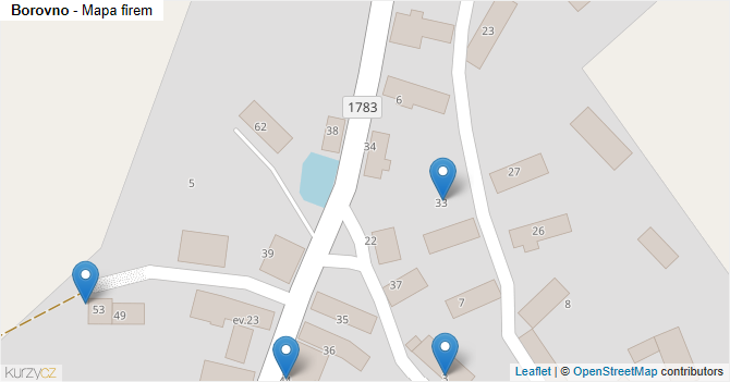 Borovno - mapa firem