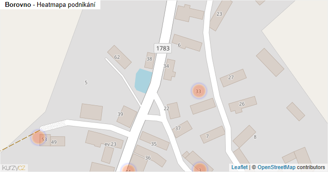 Borovno - mapa podnikání