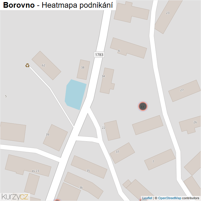 Mapa Borovno - Firmy v obci.