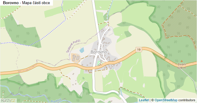 Borovno - mapa části obce