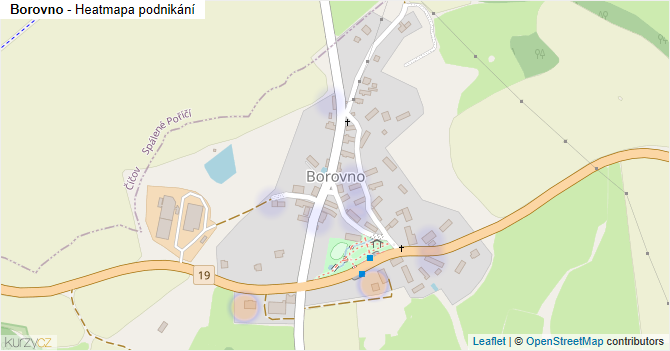 Borovno - mapa podnikání