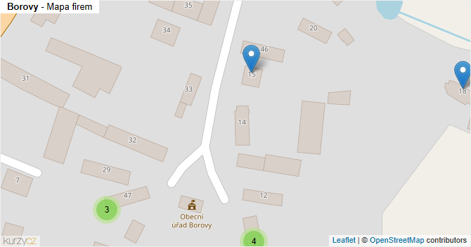 Borovy - mapa firem