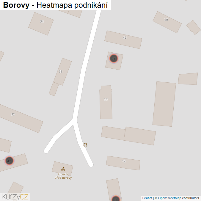 Mapa Borovy - Firmy v obci.