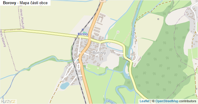 Borovy - mapa části obce
