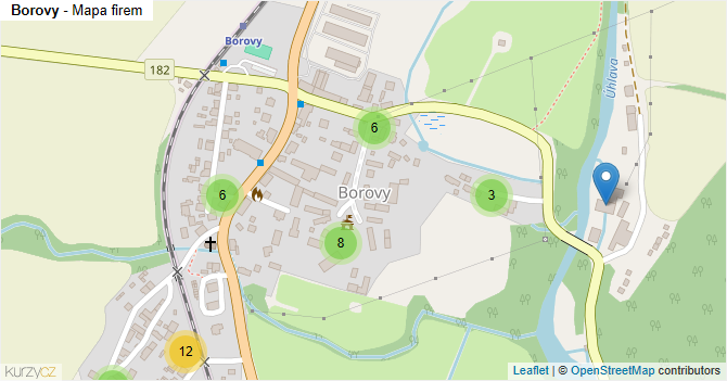 Borovy - mapa firem