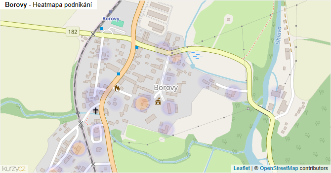 Borovy - mapa podnikání