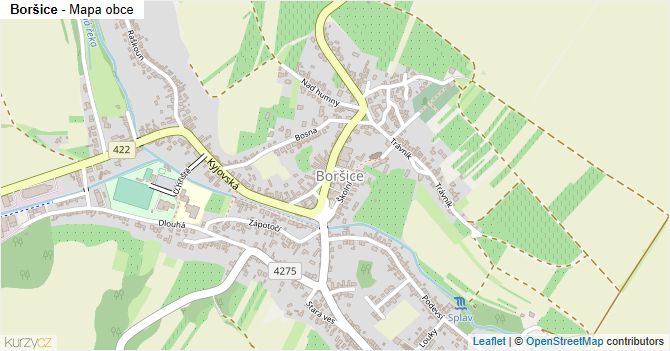 Boršice - mapa obce