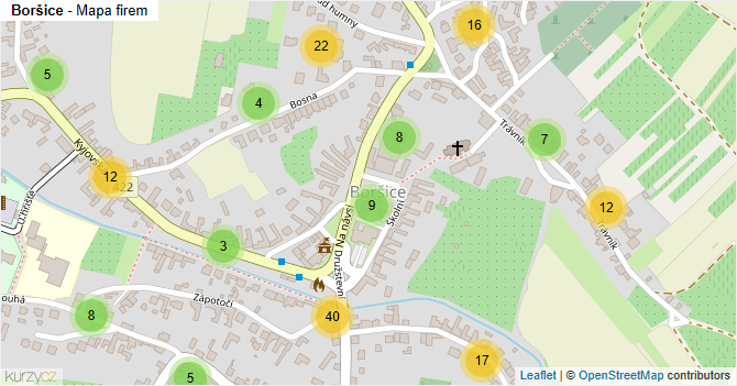 Boršice - mapa firem