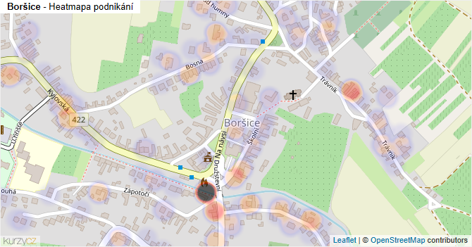 Boršice - mapa podnikání