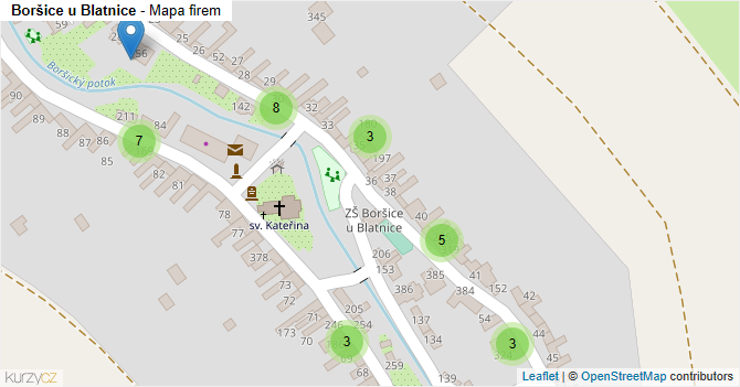 Boršice u Blatnice - mapa firem