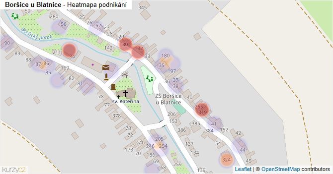 Boršice u Blatnice - mapa podnikání