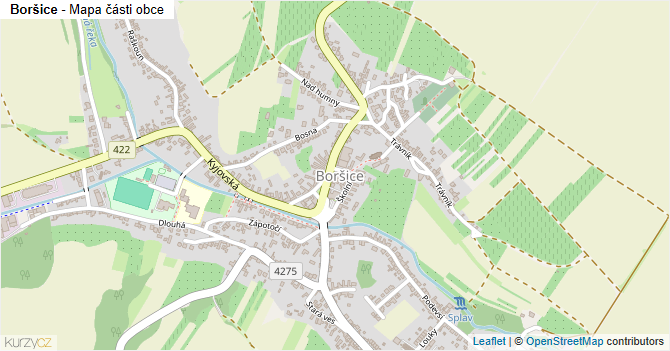 Boršice - mapa části obce