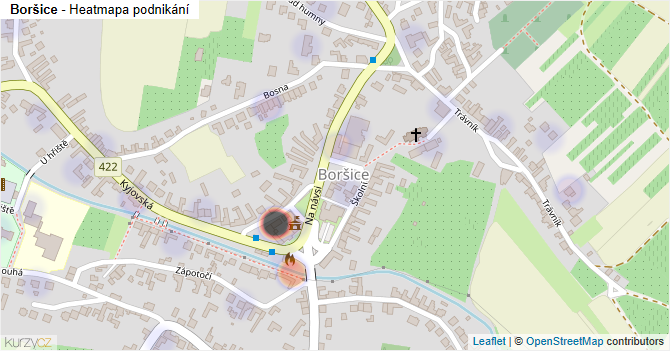 Boršice - mapa podnikání