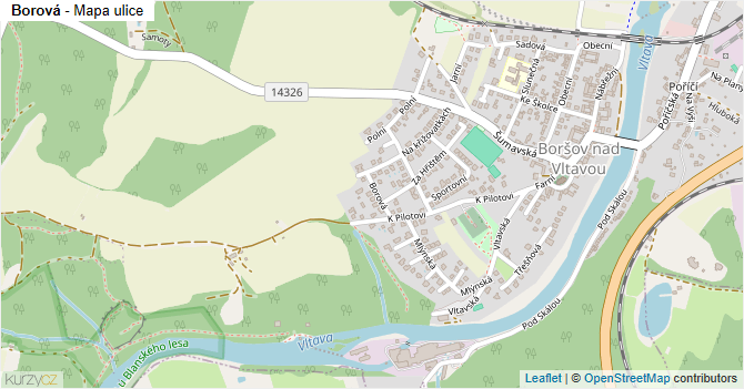 Borová - mapa ulice