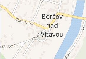 Boršov nad Vltavou v obci Boršov nad Vltavou - mapa části obce