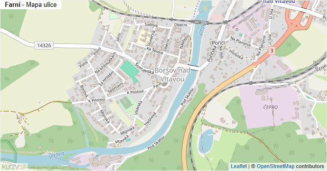 Farní - mapa ulice