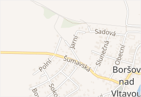 Jarní v obci Boršov nad Vltavou - mapa ulice