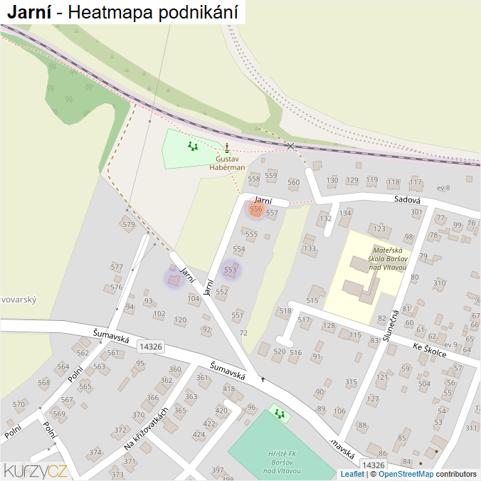 Mapa Jarní - Firmy v ulici.