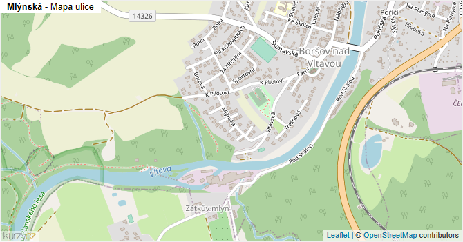 Mlýnská - mapa ulice