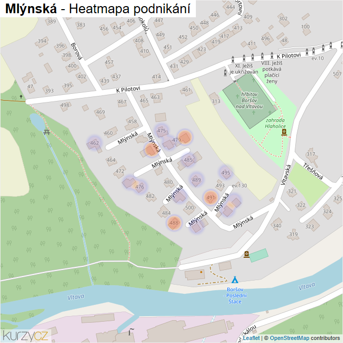 Mapa Mlýnská - Firmy v ulici.