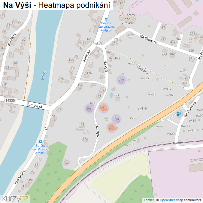 Mapa Na Výši - Firmy v ulici.