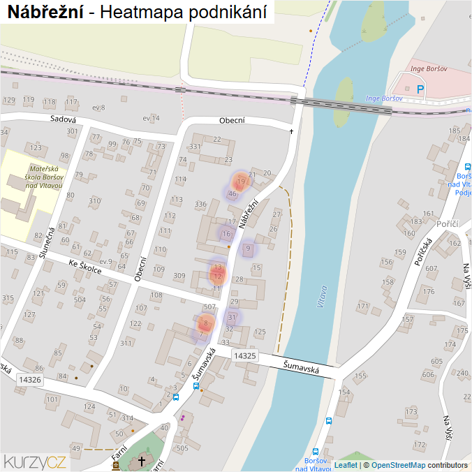 Mapa Nábřežní - Firmy v ulici.