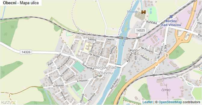 Obecní - mapa ulice