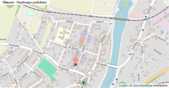 Obecní - mapa podnikání