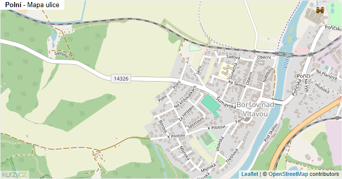 Polní - mapa ulice